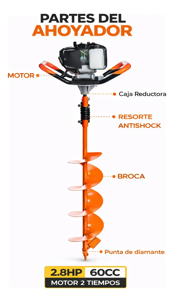 Ahoyador Ritcher 60cc con 3 Brocas WK-EA-60-3B Wulkan